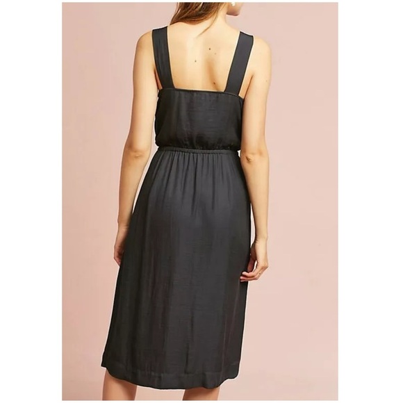 NWT Anthropologie Maeve Sloan Midi Dress XSP Pockets Grecian Faux-Wrap $138 New - Picture 3 of 5